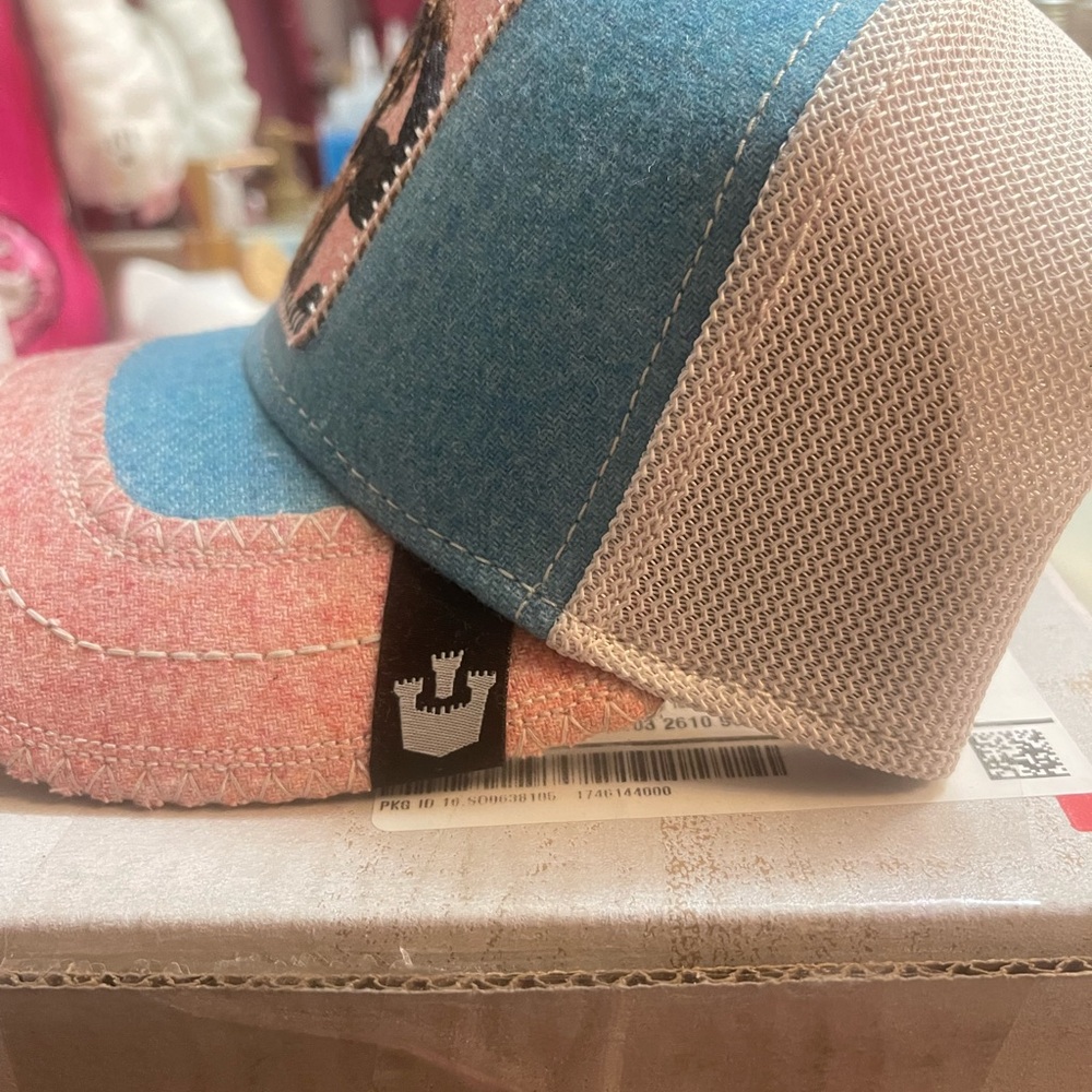Goorin Bros Blue and Pink Monkey Patch Hat - Picture 2 of 5